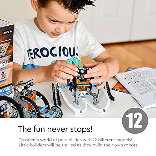 CIRO 12-in-1 Solar Robot Toys, STEM Education Activites Kits for Kids 8-12, 190 Pieces Building Sets 2
