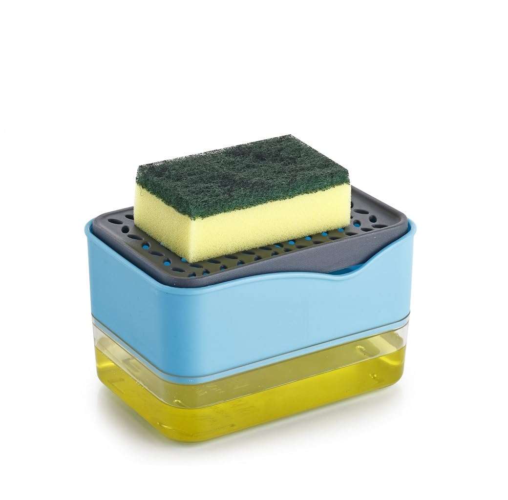 Sparkmate By Crystal Soap Dispenser with Scrub & Sponge Pad