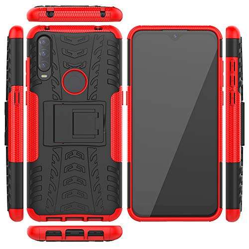 Jielangxin Keji Case for Alcatel 1V 2020 Case Cover,Case for Alcatel 1V 2020 5007U Case Shockproof Mobile Phone Case Stand Red 1