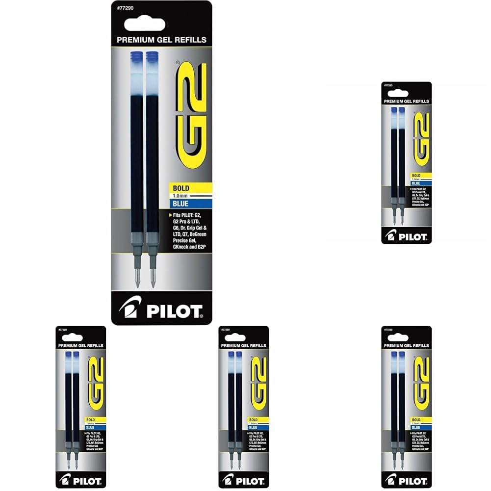 Pilot, G2 Gel Ink Refills, Bold Point 1 mm, Blue, Pack of 10 1