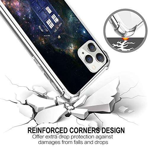Goodsprout iPhone 12 Pro Max Case,Clear with Police Booth Under The Stars Pattern Design Plastic iPhone 12 Pro Max Case TPU Bumper Protective Case Compatible with Apple iPhone 12 Pro Max 5