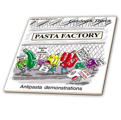 4 Inch Ceramic Tile - Pasta Demonstrations Funny Food Coffee Other Digestibles 2