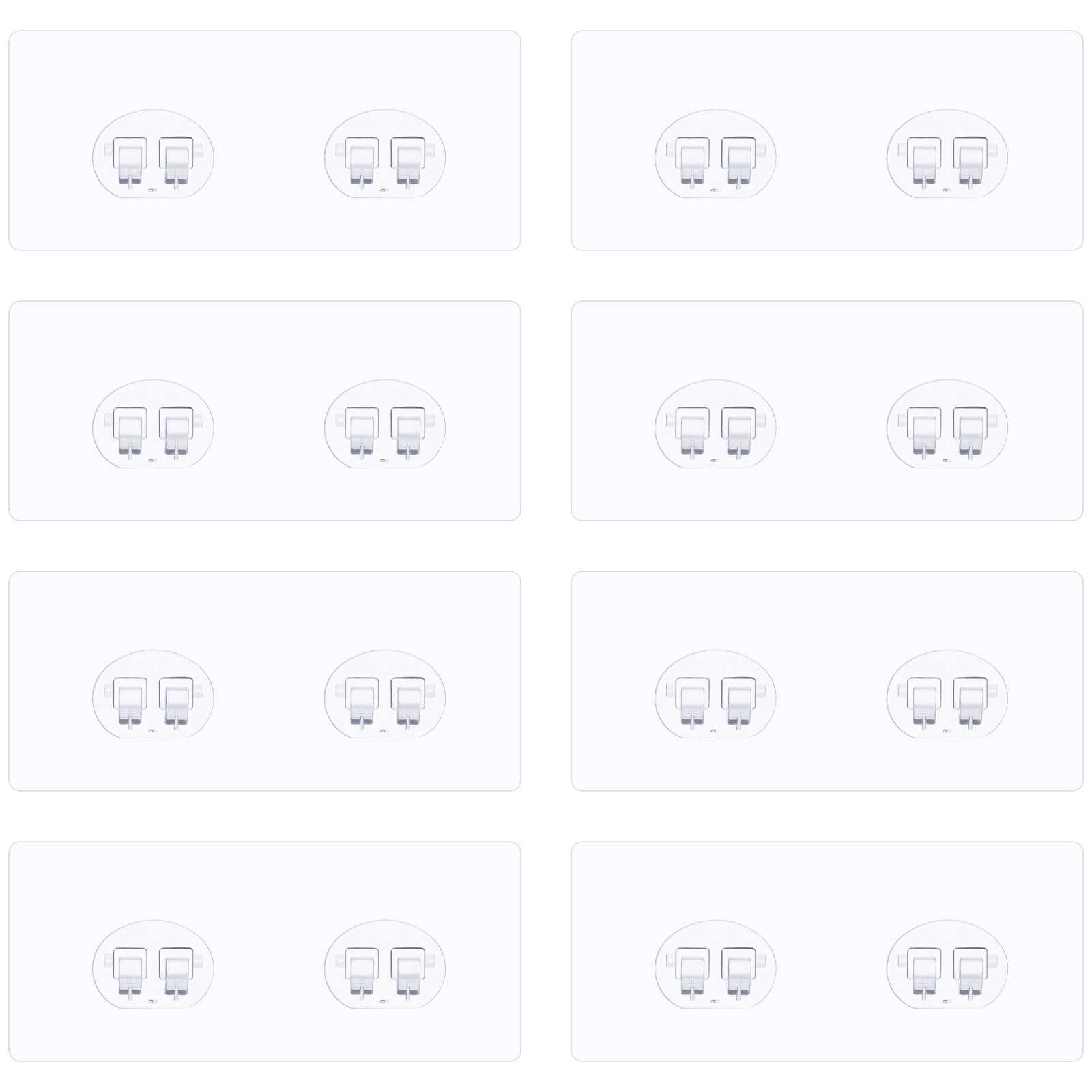 8 Pack Shower Caddy Adhesive for Replacement, Strong Adhesive Sticker Hooks Transparent Adhesive Wall Hooks No Drilling for Shower Caddy Basket Shelf Bathroom Storage Corner Shelves Kitchen Racks