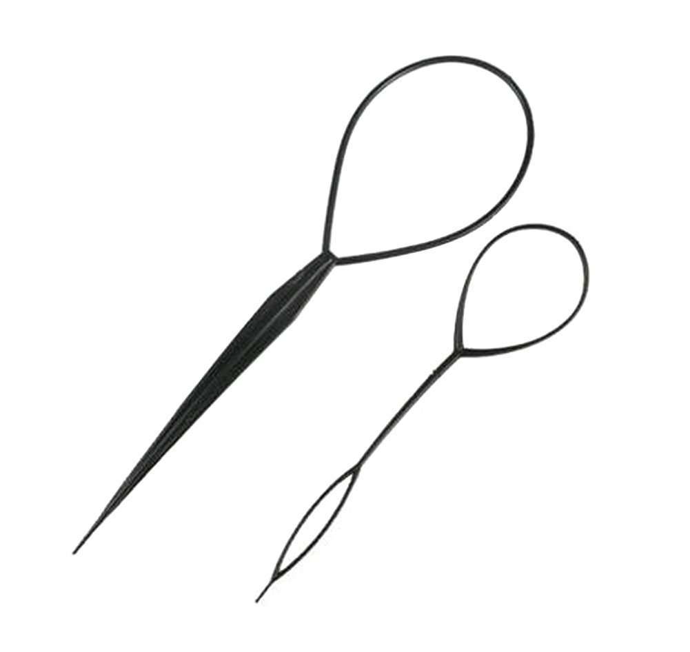 1Set(2pcs) Black Plastic Magic Hair Braid Ponytail Maker Clip Tool Simple Diy Hair Style Accessories Styling 1