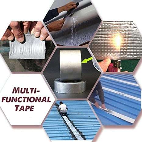 EarthWhisk Leakage Repair Waterproof Tape for Pipe Leakage Roof Water Leakage Solution Aluminium Foil Tape Waterproof Adhesive Tape Sealing Butyl Rubber Tape for Surface Crack, Pipe 5