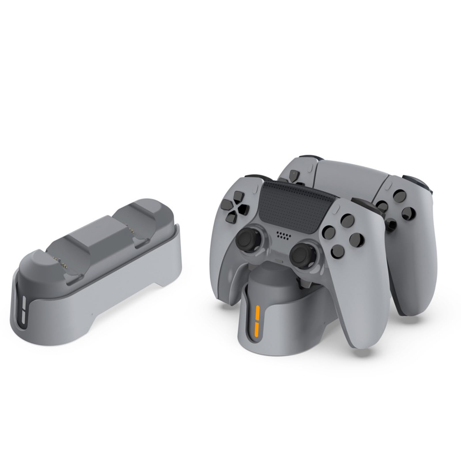XBERSTAR PS5 Charging Station for PS5 /PS5 Edge Controller Charging Dock Stand PS5 Controller Fast Charging Station Accessories (Gray) 1