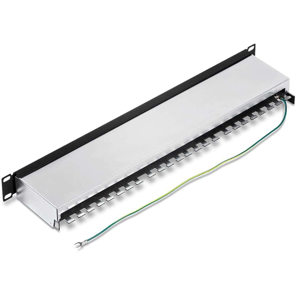 TRENDnet 16-Port Cat6A Shielded Patch Panel, 1U 19" Metal Housing, 10G Ready, Cat5e,Cat6,Cat6A Compatible, Cable Management, Color-Coded Labeling for T568A and T568B Wiring, Black, TC-P16C6AS 4