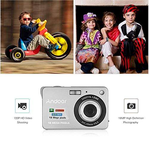 Ubersweet® Imported Mini Digital Camera with 2pcs Rechargeable Batteries 720P HD 8X Digital Anti-Shake 2.7inch LCD Screen for Kids Children Holiday_152316 4