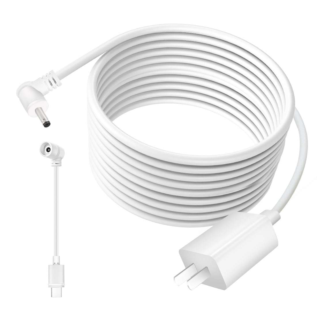 Power Adapter Compatible Ring Camera,17Ft Type C Power Cable -White (USB Port) 1
