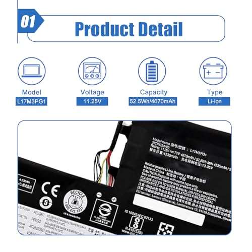 Dentsing 01AV477 77+ Laptop Battery Compatible with Lenovo ThinkPad P50 P51 P52 Legion 00NY492 00NY493 SB10H45077 SB10H45078 Series Notebook 00NY490 SB10H45075 SB10H45076 11.4V 90Wh/7800mAh 2