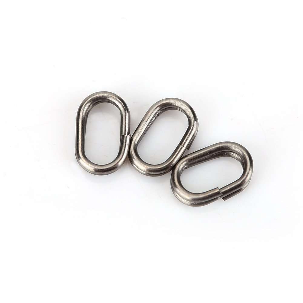 Oval Split Rings Fishing,Oval Split Rings for Fishing Lures,100Pcs Split Rings Stainless Steel Fishing Oval Split Rings Swivel Snap Carp Fishing Tackle Chain Connector 5 Sizes(9 * 15mm) 6