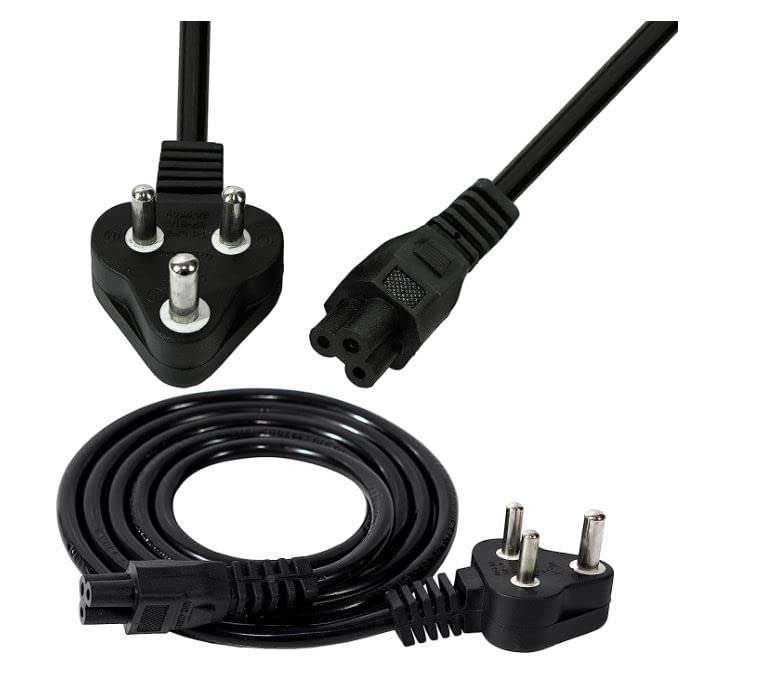 Green Lap 3 Pin Power Cable Replacement Power Cord for Laptop/Desktop/Monitor/Printer - Black Color