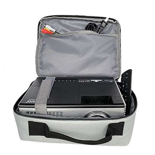 Portable Projector Bag Projector Carrying Case Small Size Electronics Product Organizer Waterproof Multimedia Storage Case(Fits Most Major Mini Projectors, Mobile Printer, Camera) 5