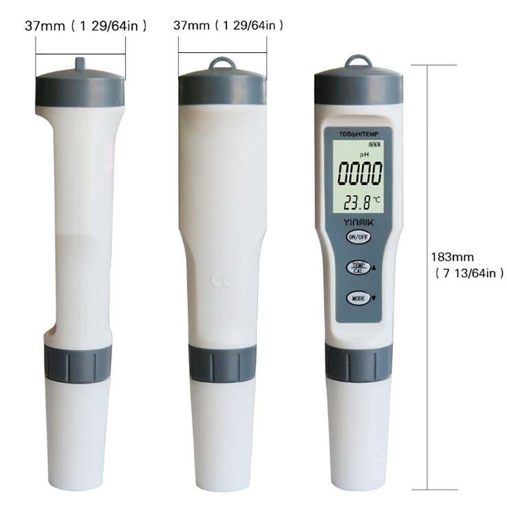YYONGAO Water Quality Meter, Precise Instrument TDS/PH&Temp 3 in 1 Test Pen Handheld Water Quality Tester for Drinking Water, Laboratory, Aquaculture, Swimming Pool, Aquarium 3