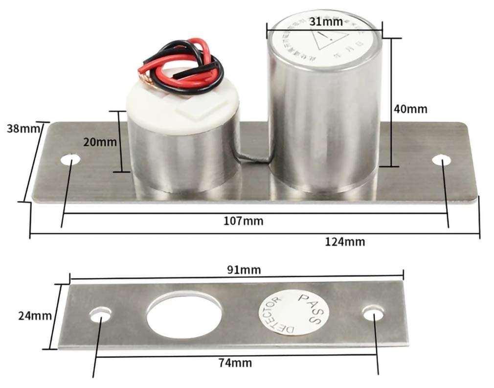 LBS Mini Stainless Steel Fail Safe NC Electric Drop Bolt Door Lock Deadbolt Strike for Door Access Control System 3