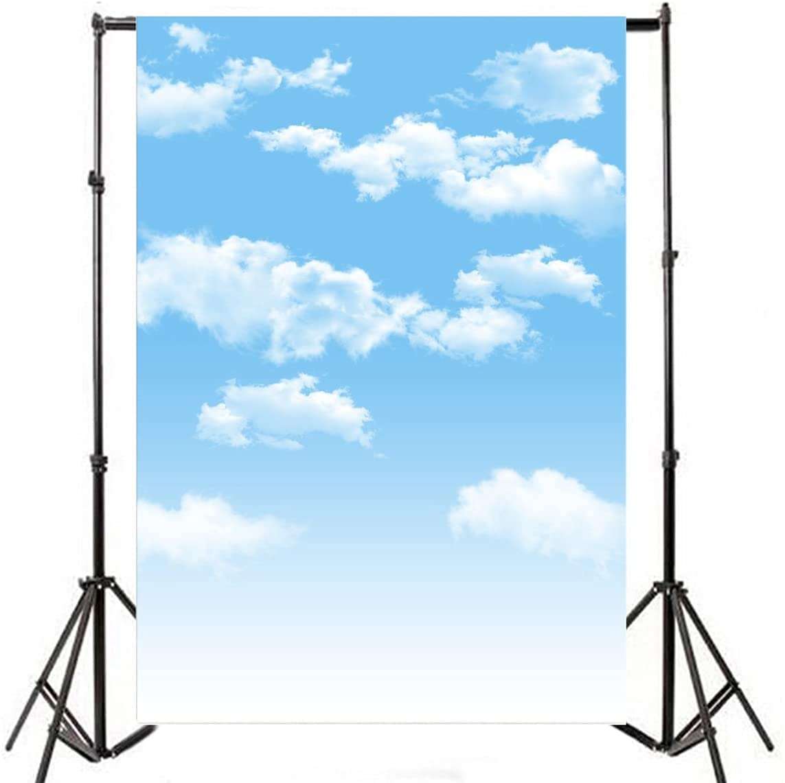 AOFOTO 3x5ft Blue Sky Backdrops White Clouds Photo Shoot Background Photography Studio Props Digital Video Drop Baby Infant Kid Newborn Toddler Artistic Portrait 2