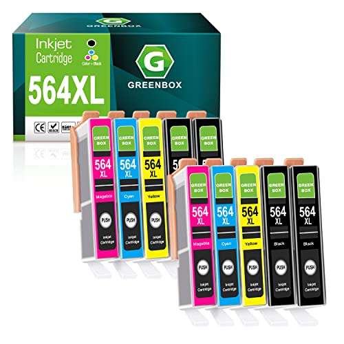 GREENBOX Compatible Ink Cartridge Replacement for HP 564XL 564 XL HP564 for DeskJet 3520 3522 Officejet 4620 Photosmart 5520 6510 6520 7520 (10 Pack) 1