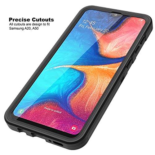 TurtleArmor | Compatible with Samsung Galaxy A20 Case | A30 Case [Armor Pro] Full Body Protection Armor Hybrid Kickstand Rugged Holster Belt Clip Case - US Flag Skull 6