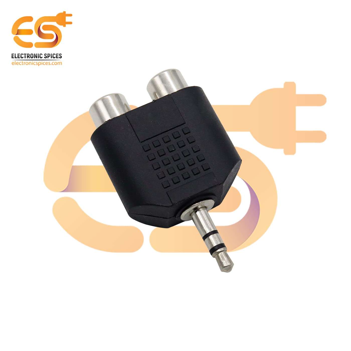 Electronic Spices Single 3.5mm male to 2 RCA female dual splitter interface audio connector pack of 1pcs 4