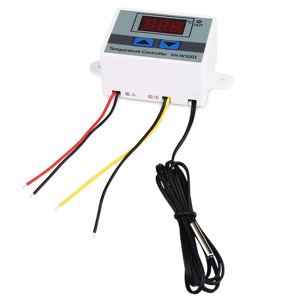 Digital LED Temperature Controller, DC 24V Temperature Controller Board Cooling/Heating Control Module Switch with Waterproof Sensor Probe 1