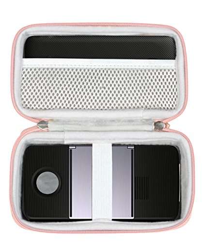 CaseSack Case for Moto Insta-Share Projector, Mesh Pocket for Cable, Charger and other accessories, Elastic Security strap in the base, detachable wrist strap for easy carrying 4