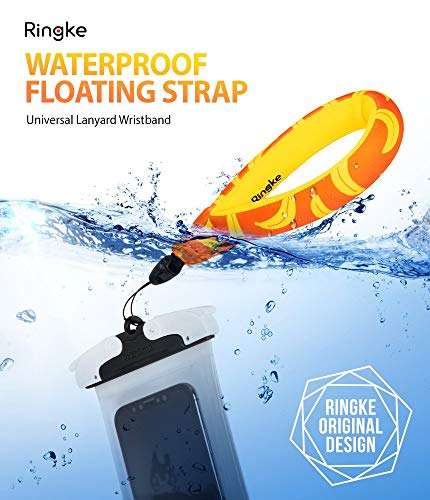 Ringke Waterproof Float Strap (2 Pack), Underwater Floating Strap, Wristband, Hand Grip, Lanyard Compatible with Camera, Phone, Key and Sunglasses (Palm Leaves & Banana) 2