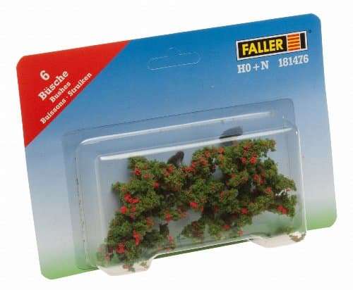 Faller 181476 Bushes withflowers 6/Scenery and Accessories, Red