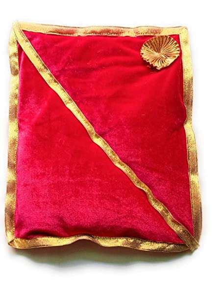 Poorti Enterprises Laddu Gopal Ji Winter Set Blanket/Kambal/Rajai and Mattress/Gadda with Pillow (Red and Yellow) (5-6) 3