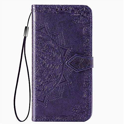 LEMAXELERS Samsung Galaxy A51 5G Case PU Leather Phone Case Mandala Embossed Wallet Flip Shockproof Protective with Stand Card Holder Cover for Samsung Galaxy A51 5G. Mandala Purple SD 2