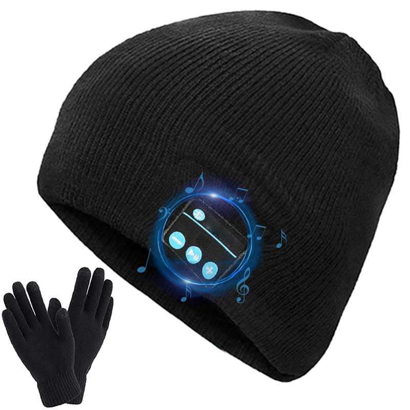 Bluetooth Beanie Bluetooth 5.0 Wireless Winter Music Hat w/Built-in Stereo Speaker and Mic, Unique Christmas Tech Gag Gifts for Boyfriend/Men/Women/Mom/Dad/Christmas Stocking Stuffers Birthday Unisex