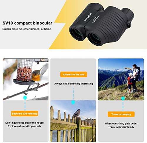 SVBONY SV10 8x25mm Binoculars for Sports Porro Prism Concert Binoculars Auto Focus Binoculars for Football Rugby Basketball Sport Events Camping Opera 4