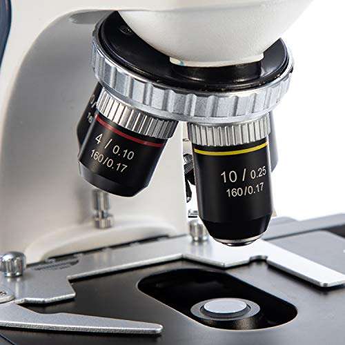 Swift SW380T 40X-2500X Magnification, Siedentopf Head, Research-Grade Trinocular Microscope Compound Lab with Wide-Field 10X/25X Eyepieces, Mechanical Stage, Ultra-Precise Focusing, Camera-Compatible 4