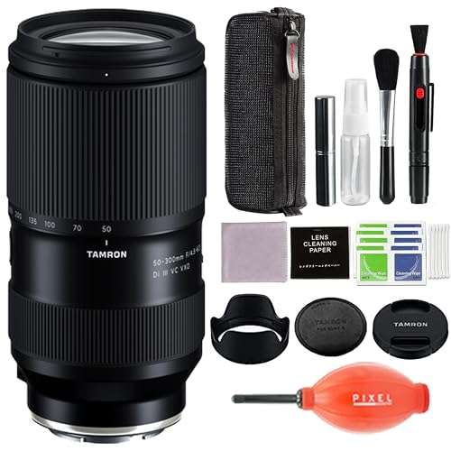 Tamron 50-300mm F/4.5-6.3 Di III VC VXD for Sony E Mount Full Frame Mirrorless Cameras with Pixel Advanced Accessories & Travel Bundle | AFA069S700 | tamron 50-300mm f4.5-6.3 1