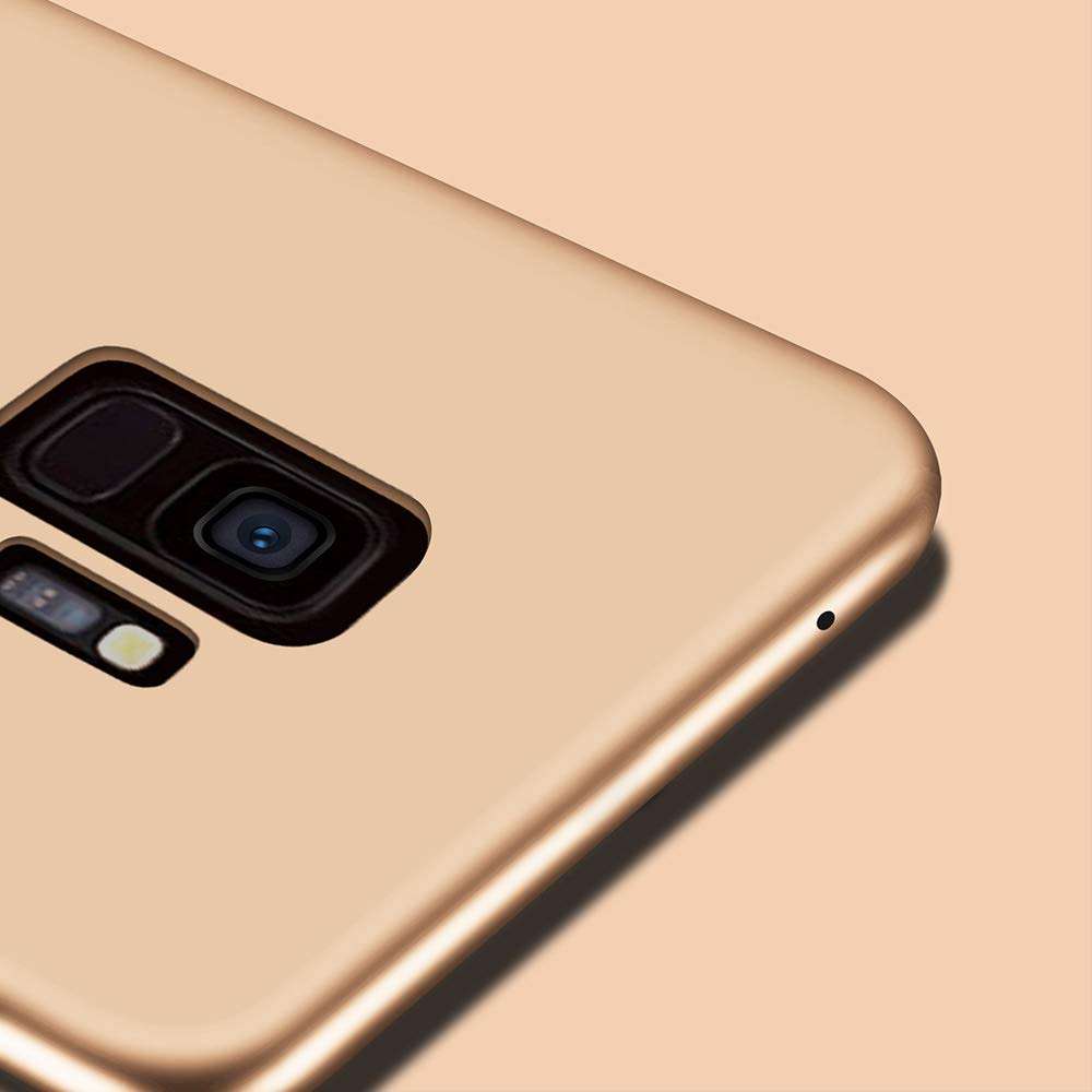 X-level for Samsung Galaxy S9 Case, Slim Fit Soft TPU Ultra-Thin Mobile Phone Cover Matte Finish Coating Grip Phone Case for Women for Galaxy S9-Gold 4