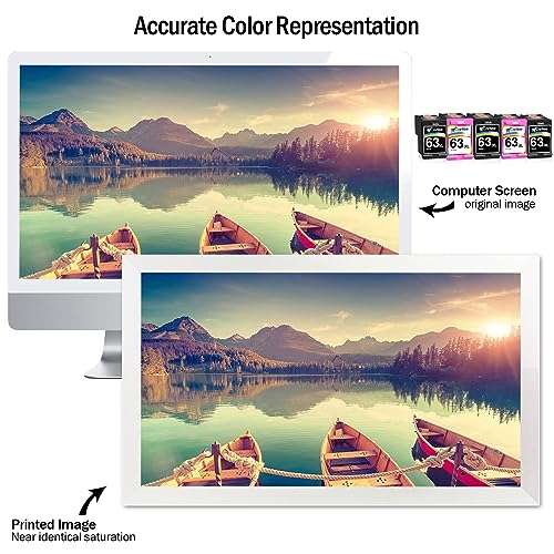 Cartlee Remanufactured Ink Cartridges Replacement for HP 63XL 63 XL for Envy 4512 4520 DeskJet 3632 2130 1110 1112 2132 3630 3634 3636 3637 OfficeJet 3830 3833 4650 4652 5255 5258 Printer Black, Color 4