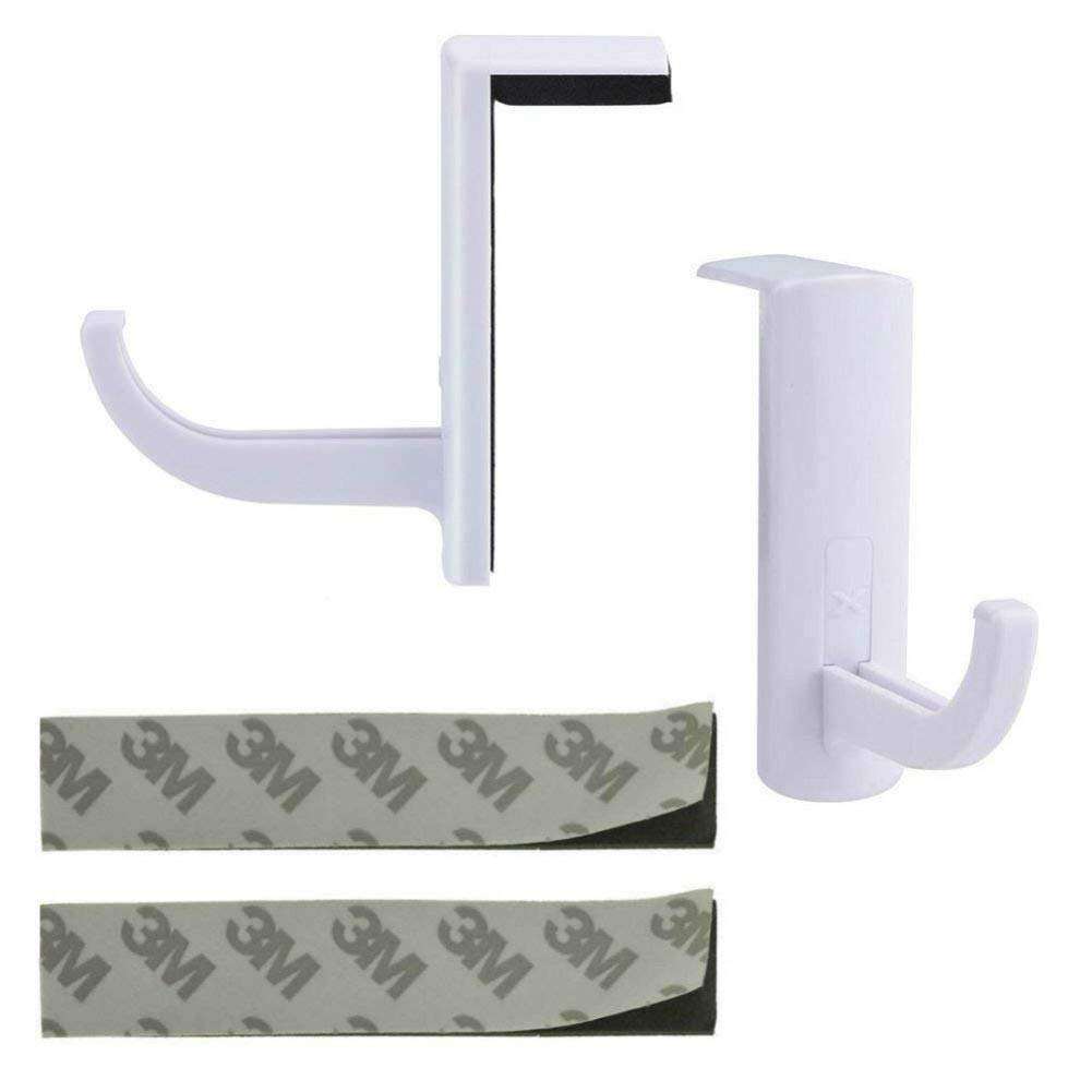 AKOAK 2 Pcs Headphone Headset Hanger Monitor Stand Holder Headset Stick-on Hook for Home and Office,White 1