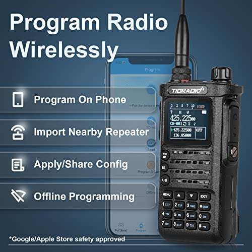 (2nd Gen) TIDRADIO TD-H8 10W HighPower Ham Radio Handheld,APP Programmable,Long Range Two Way Radio with 2500mAh Battery,Walkie Talkies Full Kit (2 Pack) 3