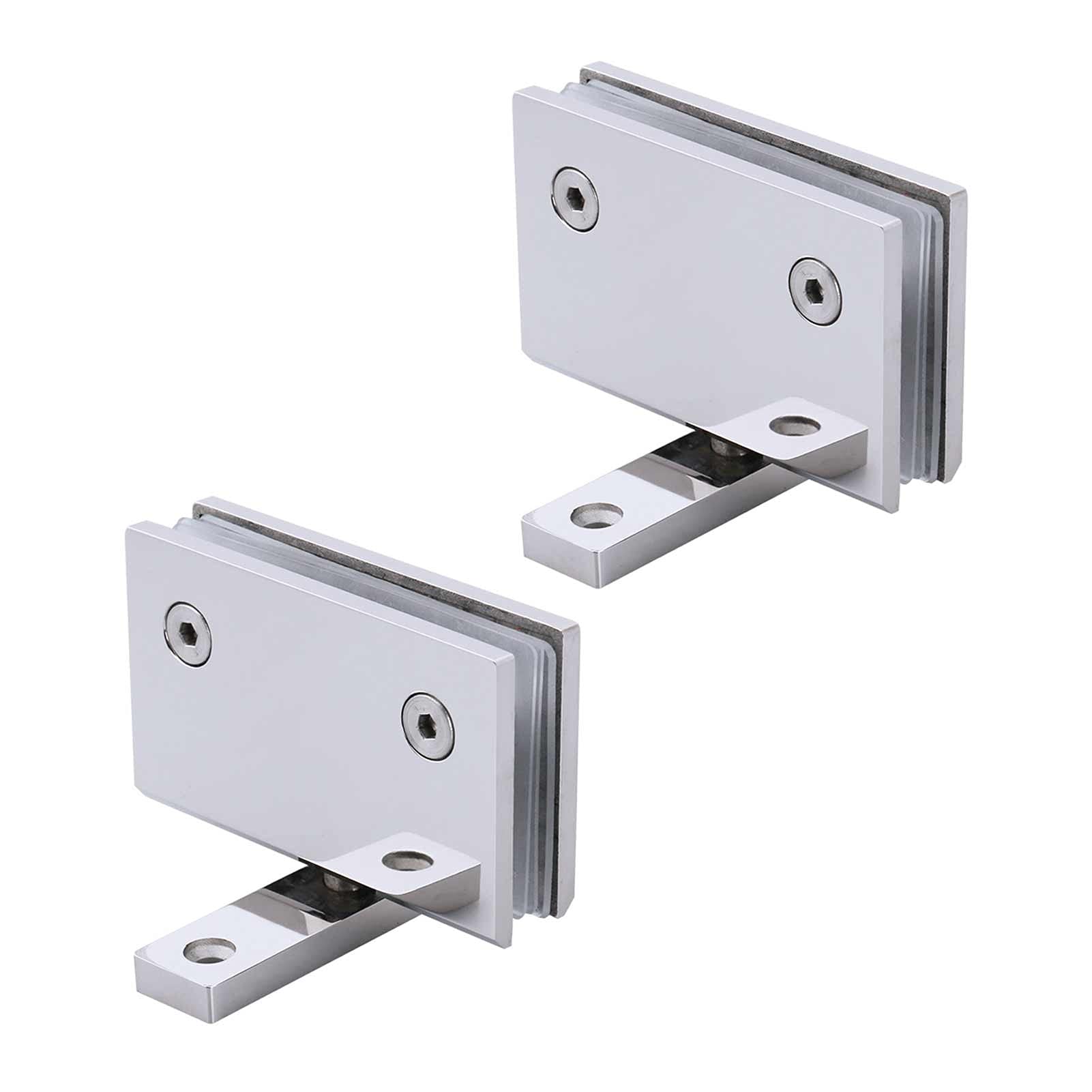 Glass Door Hinge,Bathroom door Hinge,Bathroom Clamp Clip,Heavy Duty 360 Degree Glass Door Cabinet Display Cabinet Clip Frameless Glass Shower Door Hinge Replacement Parts, 304 Stainless Steel Polished 3