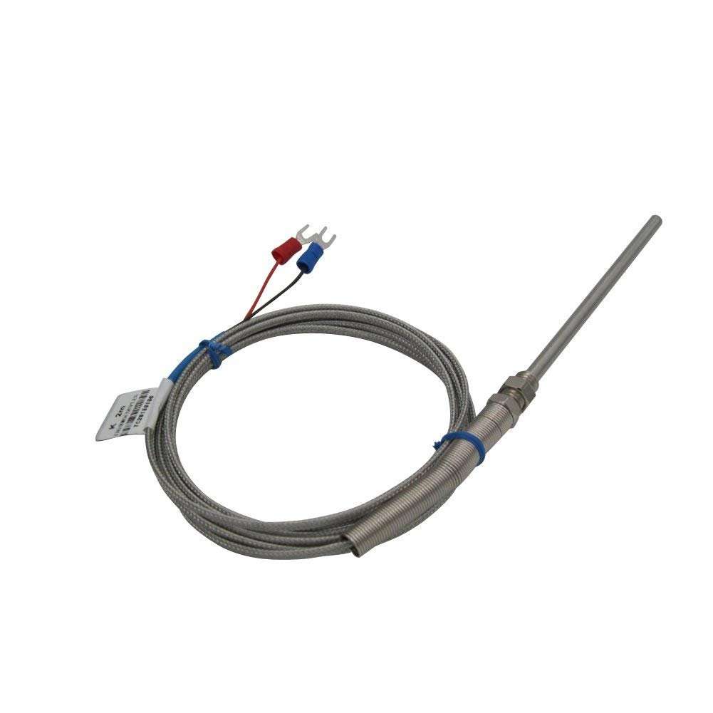 LKAIBIN K Type Thermistor Temperature Sensor Probe Temperature Controller,100mm/4 Long Probe Thermocouple 4