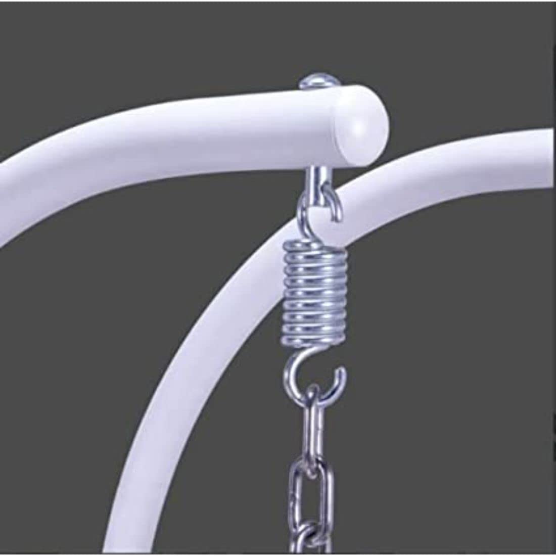 FLOOR DECOR Big White Color Swing Chair with Stand & Blue Cushion & Hook for Furniture Outdoor,Indoor,Balcony,Garden,Patio Furniture Set 4