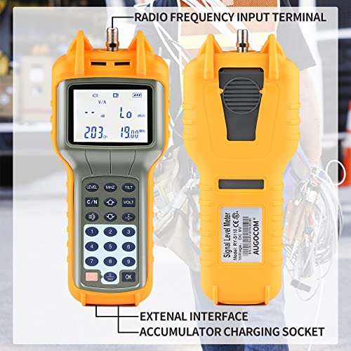 AUGOCOM® CATV Cable Tester, Coax Cable Tracer Coaxial Wire Continuity Checker, TV Handle Signal Level Meter DB Tester 47-870 MHz 2