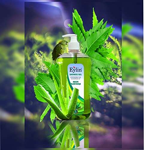 EYLIN Herbal Shower Gel - Enriched with Neem & Aloe Vera Body Wash 1 Liter color Green. Perfume- 702 1