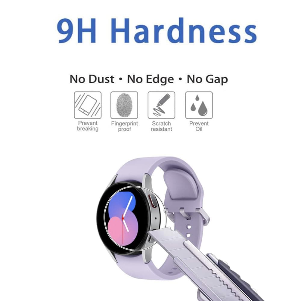 HYGAMOCC (2 Pack) Screen Protector for Samsung Galaxy Watch 5 40mm Tempered Glass，9H Hardness Anti Scratch，Bubble Free，Case Friendly Easy Installation 4