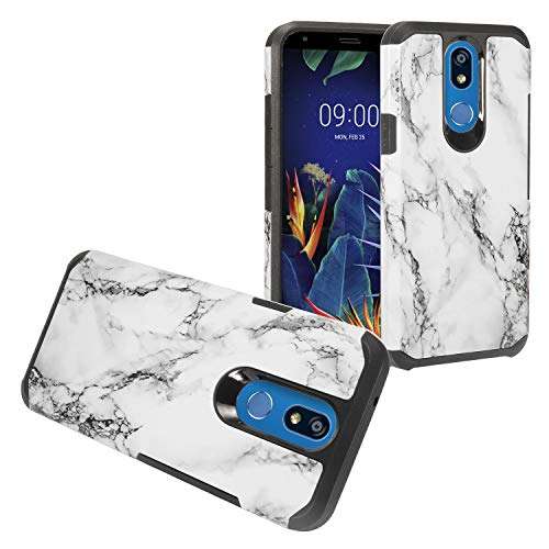 Z-GEN - for LG K40 LM-X420, LG Solo LTE L423DL - Rubberized Hybrid Phone Case + Tempered Glass Screen Protector - AH2 Purple 1