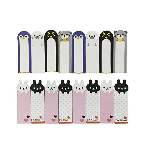Wrapables® Bookmark Flag Tab Sticky Markers (Set of 2), Penguins and Bunnies 2