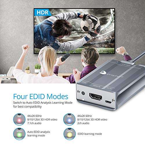 gofanco Prophecy 4K 1x2 HDMI 2.0 Splitter – 4K @60Hz YUV 4:4:4, HDR, 3D, HDCP 2.2/1.4, EDID, 18Gbps, ESD Protection, 2 Way Port, 1 in 2 Out, TAA Compliant (PRO-HD20split2P) 6