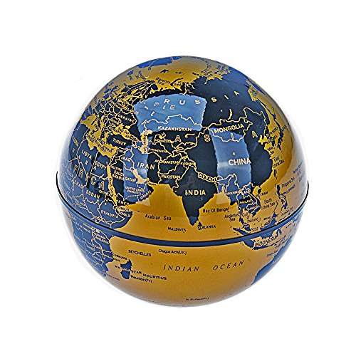 Floating Globe, Joso Magnetic Levitation Globe Rotating Globe Educational Learning Geographic World Map with Funny C Shape Desktop Stand and LED Light for Home School Desk Office Decoration - Gold 4