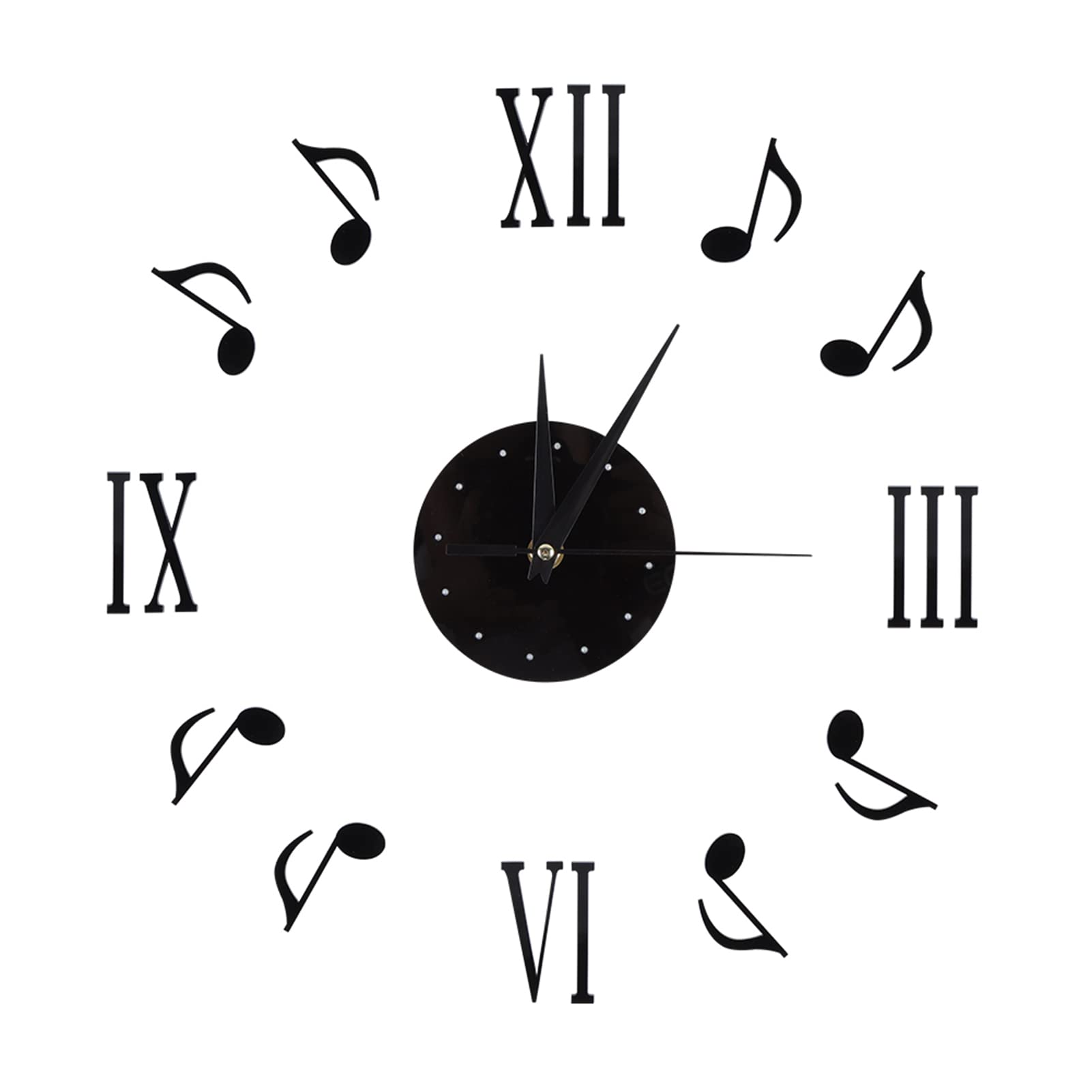 GYZOUKA Musical Note Wall Clock Music Note Musical Theme Wall Clock Decor with CD Dial Plate and 3D Roman Numerals for Home Decor 1