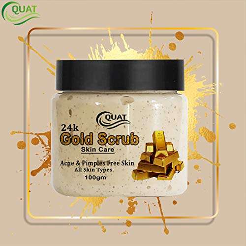 Quat Natural Gold Scrub Revitalizing Skin Whitening Face Scrub for Glowing Skin,Oily,Dry Skin for both Women&Men (100gm) 5
