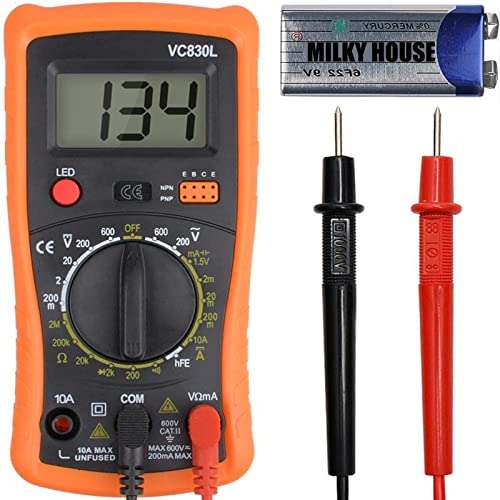 Digital Multimeter Pocket Clamp Multimeters Multi Tester Voltmeter Ammeter Ohmmeter AC/DC Ohm Volt Amp and Diode Voltage Electrical Tester Meter with Backlight LCD,Home Professional Use Automotive,etc 1